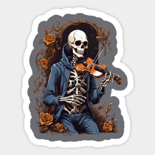 Skeleton Playing the Violin Sticker